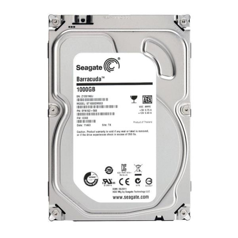 БУ Жорсткий диск 1 ТБ Seagate (3.5", 7200 про/хв, 64 МВ, SATAIII, ST1000DM003)