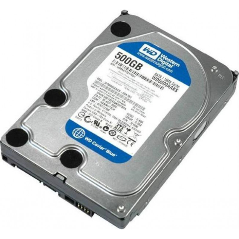 Used Hard Drive 500 GB Western Digital (for PC, 3.5", 7200 rpm, 16 MB, SATAII, WD5000AAKS)