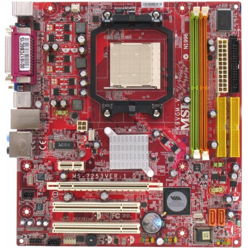 БУ Материнська плата MSI K9VGM-V (sAM2, VIA K8M890, 2xDDR2, 2xSATA, 1xPCI-Ex16) НІ ЗАГЛУШКИ