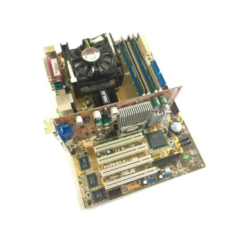 Motherboard ASUS P4P800-X (s478, 4xDDR) + CPU: Pentium 4 (3GHz) + Radeon 9600 XT (128Mb)