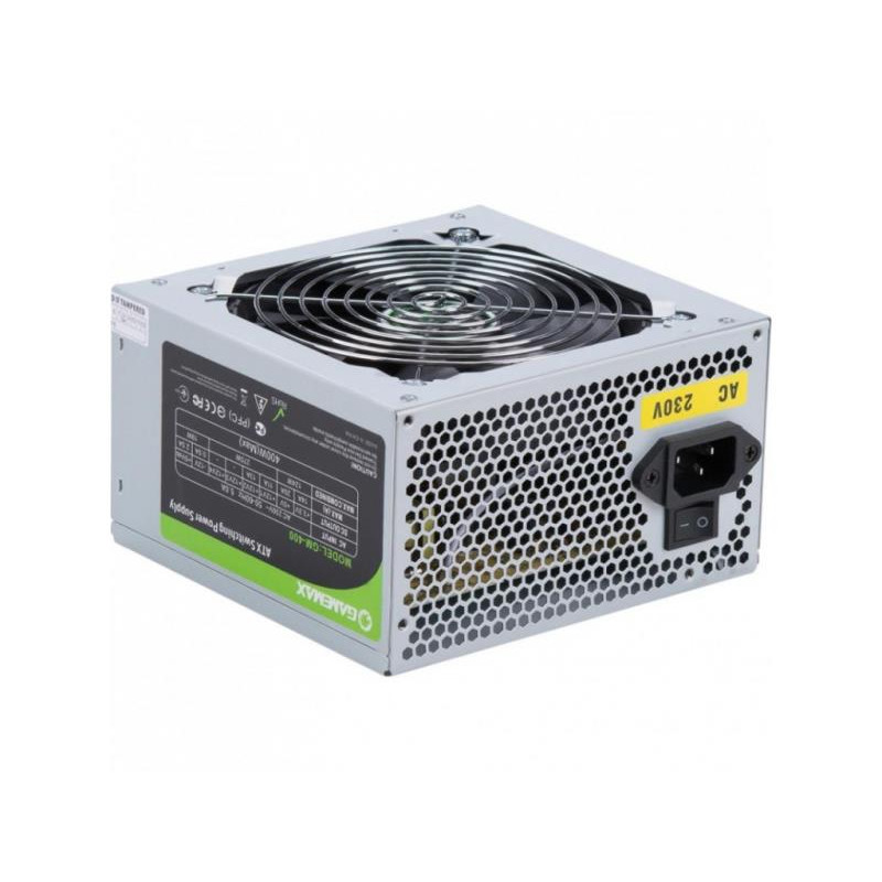 Used Power supply 400 W GameMax, 24+4 pin, video card power supply - No, 120 mm, ATX, GM-400