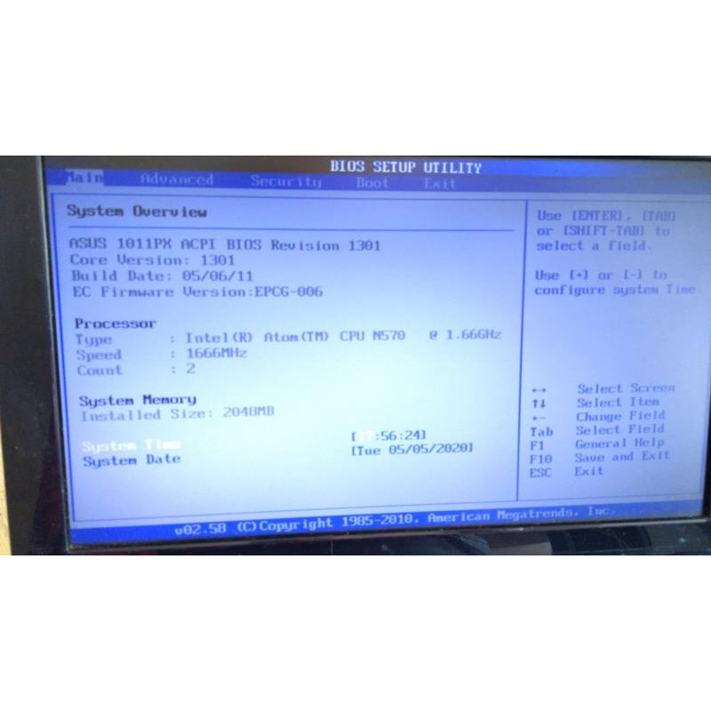 Уцінка! БУ Ноутбук 10.1" Asus Eee PC 1011PX, Atom N570 (1.66ГГц), 2GB DDR3, 120GB