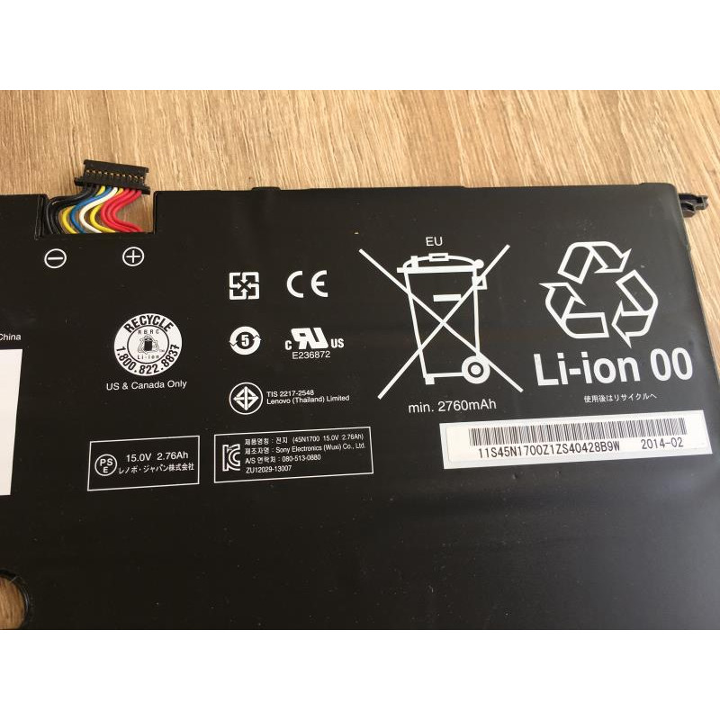 Original battery for Lenovo ThinkPad X1 Carbon laptop (15V, 2760mAh, 45N1700)