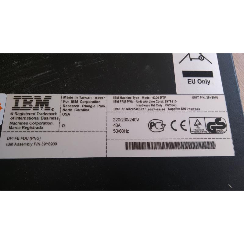 БУ Блок розеток 19" 1U (PDU) IBM DPI FE PDU 9306-RTP, 3 розетки C20, підключення DPI