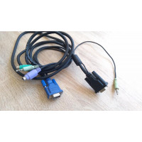 Used Cable for KVM switch D-Link KVM-121, HDDB to VGA + 2 x PS/2 + audio