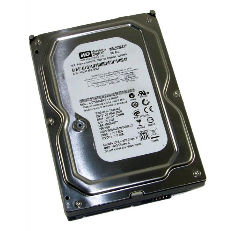 Used Hard Drive 250 GB Western Digital (3.5", 7200 rpm, 16 MB, SATAII, WD2502ABYS)