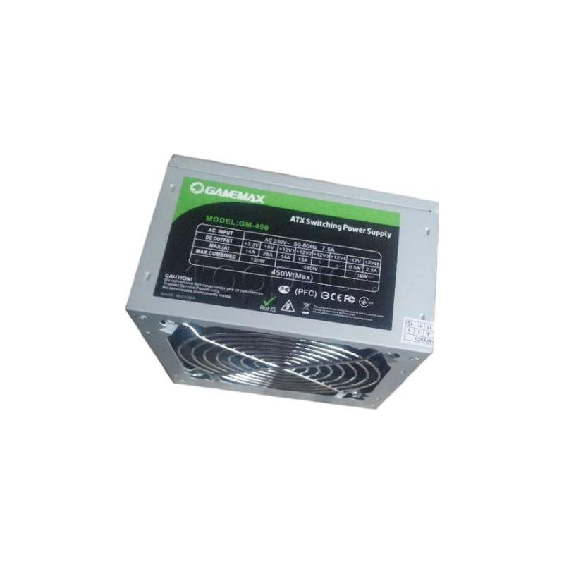 Used Power supply 450 W GameMax, 24+4 pin, video card power supply - 1x6pin, , ATX, GM-450