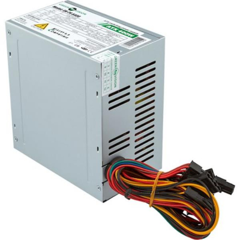 БУ Блок питания 400 Вт Green Vision, 24+4 pin, питание видеокарты - Нет, 80 мм, ATX, GV-PS S400/80