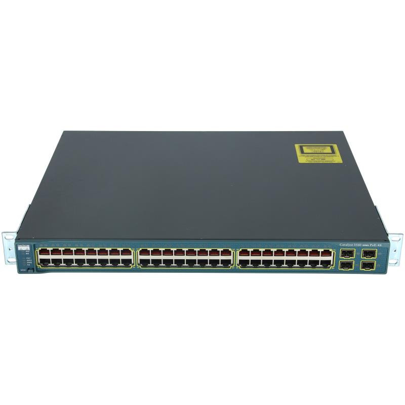 БУ Коммутатор управляемый Cisco Catalyst WS-C3560-48PS-S POE, 48 PoE x 100mbit, 4 x Gigabit SFP