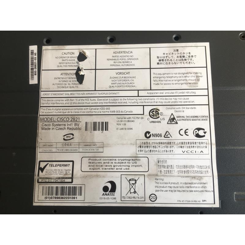БУ Маршрутизатор Cisco 2821 + 3 модуля расширения (2 RJ45 x GE, 2 x USB 1.1)
