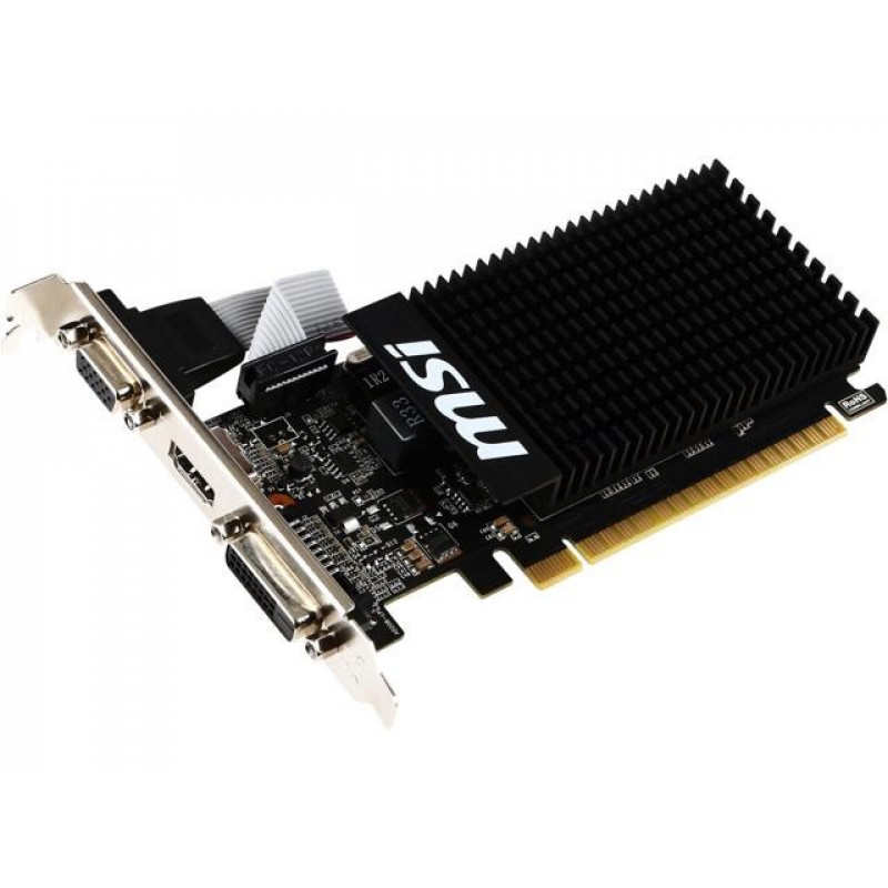 Asus PCI-Ex GeForce GT 710 2048 MB DDR3 video card, 64 bit, 954/1600 MHz, VGA, DVI, HDMI