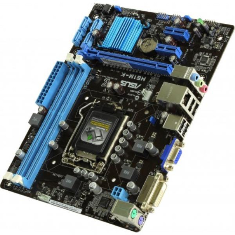 БУ Материнская плата s1155, ASUS H61M-K (2xDDR3, Intel H61, PCI-Ex16x1, VGA, DVI, microATX)