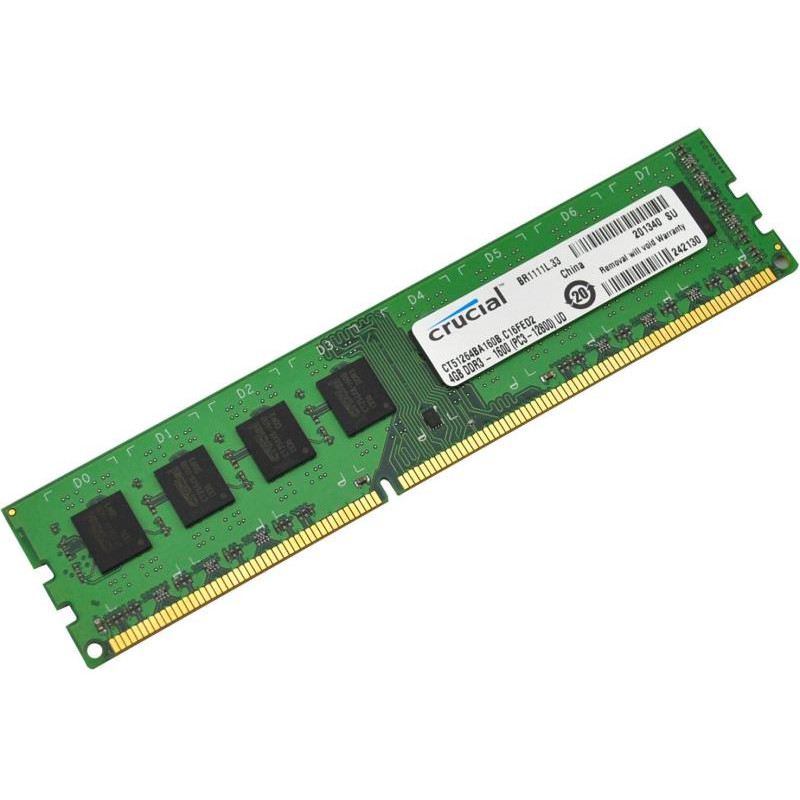 БУ Оперативная память Crucial 4 ГБ (для настольных ПК, DDR3, 1600 МГц, 1.5, CL11, CT51264BA160B.C1