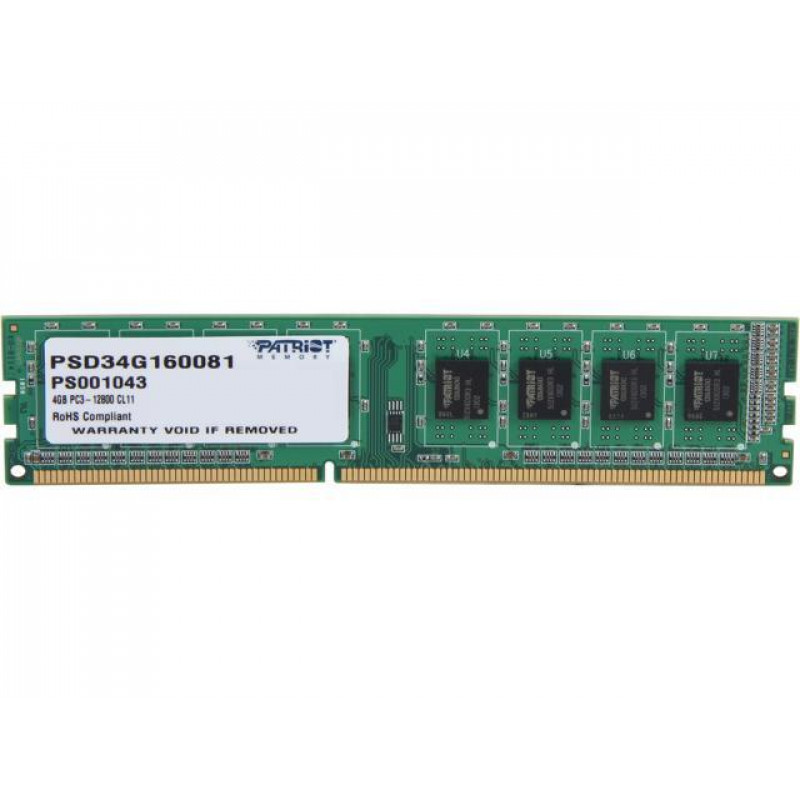 БУ Оперативна пам`ять 4 ГБ, DDR3, Patriot (для настільних ПК, 1600 МГц, 1.5 В, CL11, PSD34G160081)