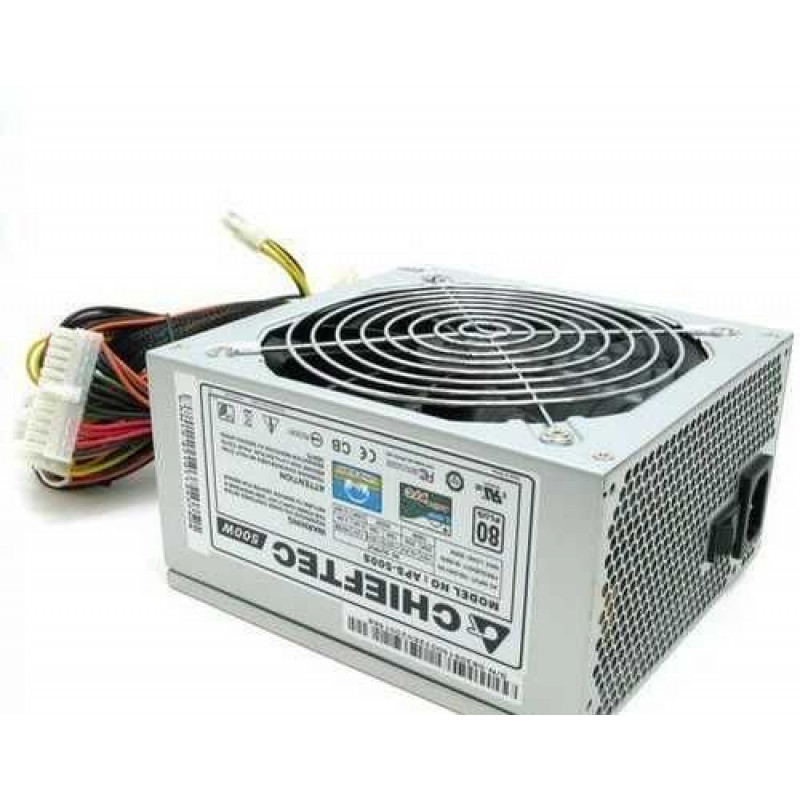 БУ Блок питания 500 Вт Chieftec, 24+4+4 pin, питание видеокарты - 2x (6+2 pin), 120 мм, ATX, AP