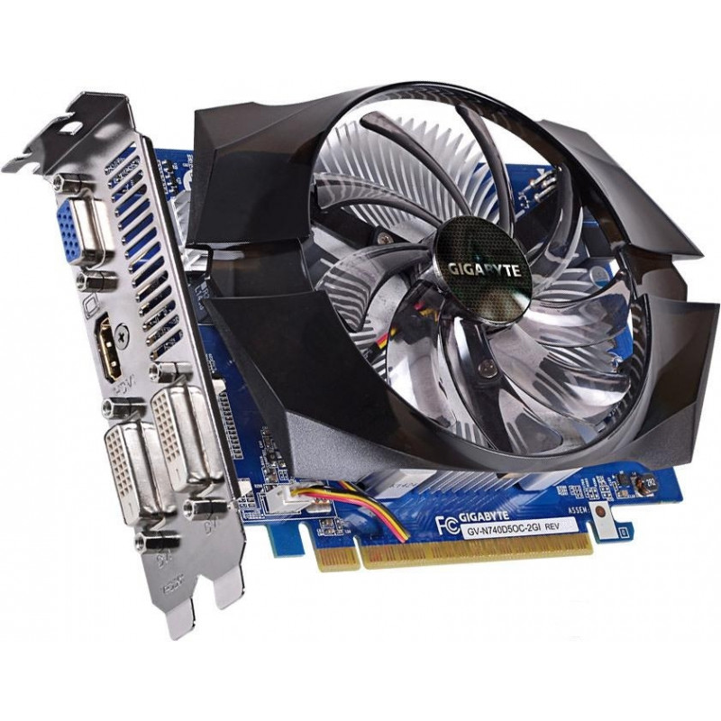 Відеокарта Gigabyte PCI-Ex GeForce GT 740 OC 2GB GDDR5, 128 біт, 1072/5000 МГц, VGA, 2хDVI, HDMI
