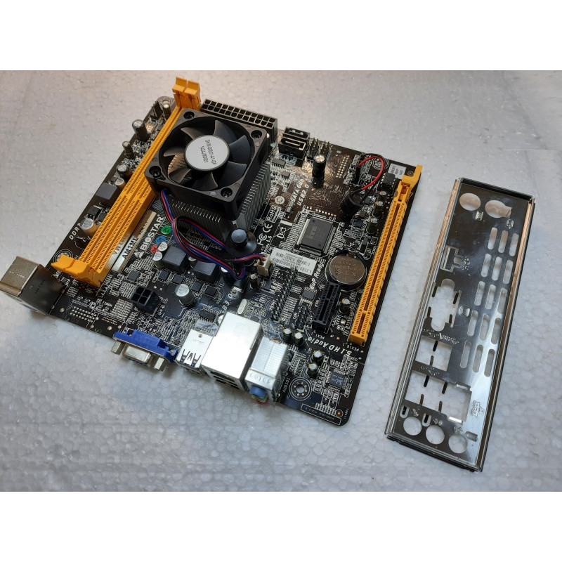 Used Motherboard sAM1, Biostar AM1ML + Sempron X4 3850 (2xDDR3, PCI-Ex16x, VGA, MiniITX)