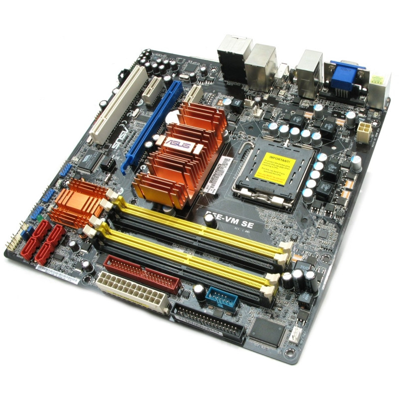 Used Motherboard s775, ASUS P5E-VM SE (4xDDR2, Intel G35, PCI-Ex16x1, VGA, microATX)