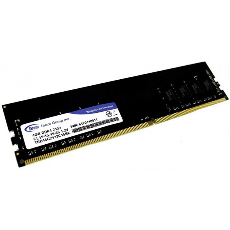 Used RAM 4 GB, DDR4, TEAM (for desktop PCs, 2133 MHz, 1.2, CL15, TED44G2133C15BK)