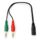 Audio-microphone splitter cable Cablexpert CCA-418, 4pin to 2 x 3pin (mini Jack 3.5mm)
