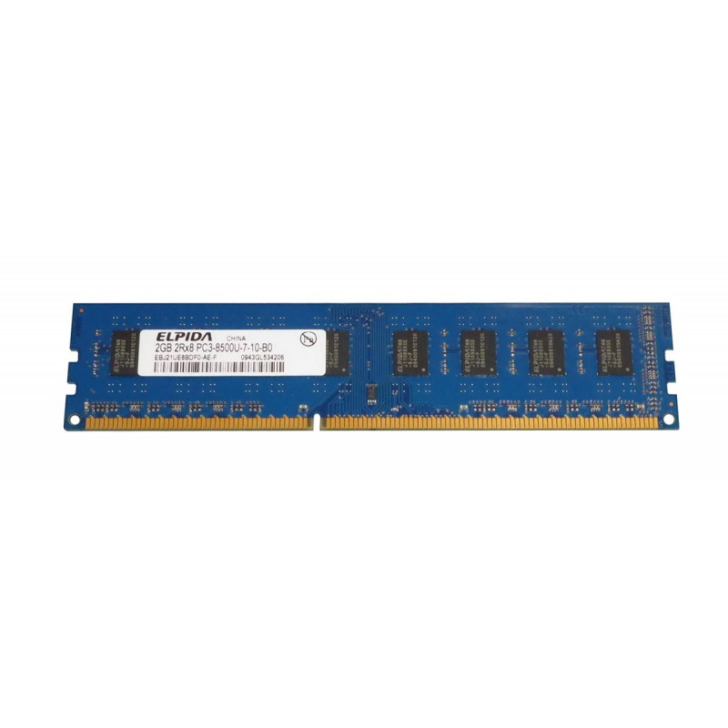 БУ Оперативна пам`ять 2 ГБ, DDR3, Elpida (для настільних ПК, 1066 МГц, 1.5 В, CL7, EBJ21UE8BDF0-AE-F
