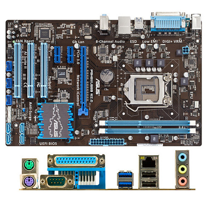 Used Motherboard s1155, ASUS P8H61/USB3 (2xDDR3, Intel H61, PCI-Ex16x1, ATX)