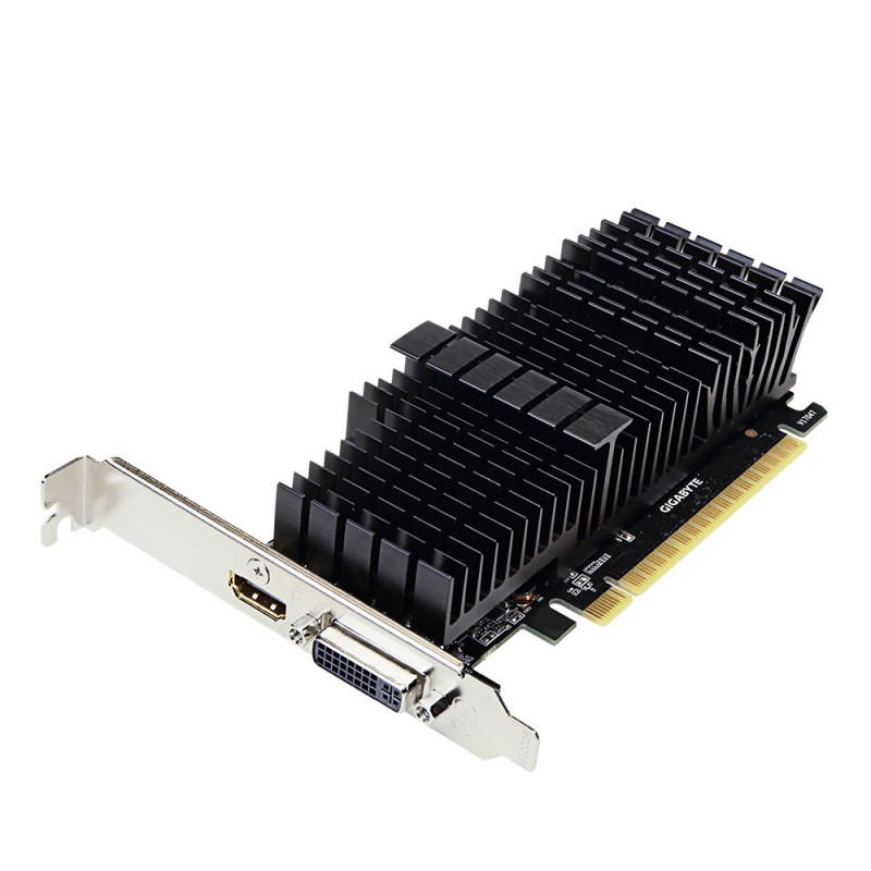 БУ Відеокарта Gigabyte GeForce GT 710 2GB GDDR5, 64 біт, 954/5010 МГц, DVI, HDMI (GV-N730-2GI)