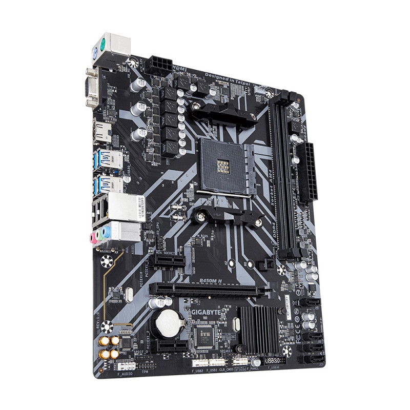 БУ Материнская плата sAM4, Gigabyte B450M H (2xDDR4, AMD B450, PCI-Ex16x1, VGA, HDMI, microATX)