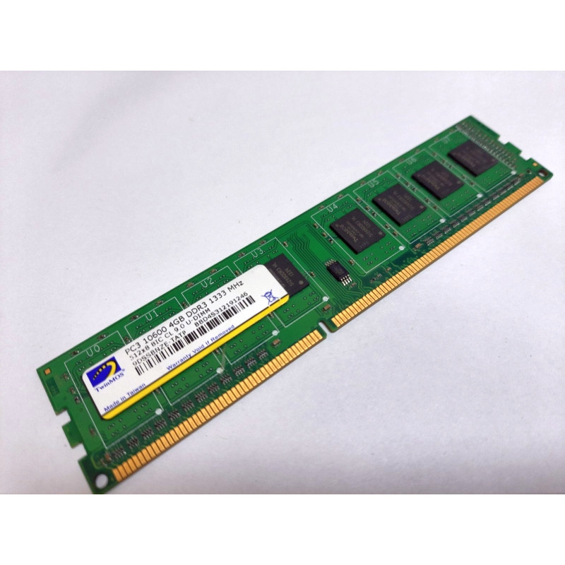 БУ Оперативная память 4 ГБ, DDR3, для ПК, TwinMOS (1333 МГц, 1.5 В, CL9, 9DSSBNZE-TATP)