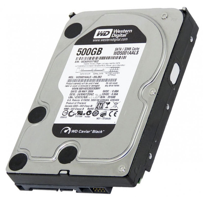 Used Hard Drive 500 GB Western Digital (3.5", 7200 rpm, 32 MB, SATAIII, WD5001AALS)