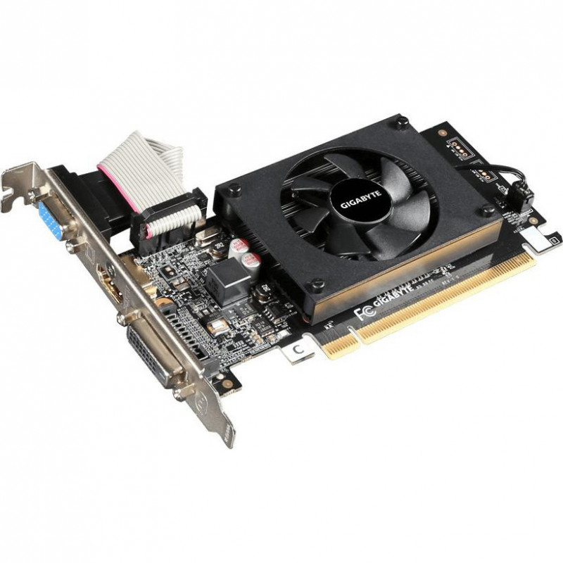 БУ Відеокарта Gigabyte GeForce GT 710 2GB GDDR3, 64біт, 954/1800 МГц, VGA, DVI, HDMI (GV-N710D3-2GL)