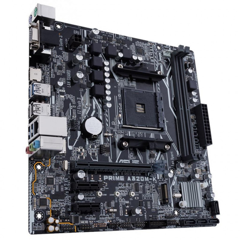 Used Motherboard sAM4, ASUS PRIME A320M-K (2xDDR4, AMD A320, PCI-Ex16x1, VGA, HDMI, microATX)