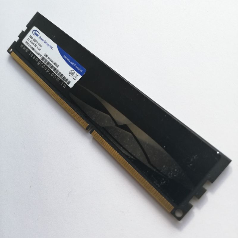 Used RAM 2 GB, DDR3, for PC, TEAM (1600 MHz, 1.5 V, CL11, TED32G1600HC11BK)