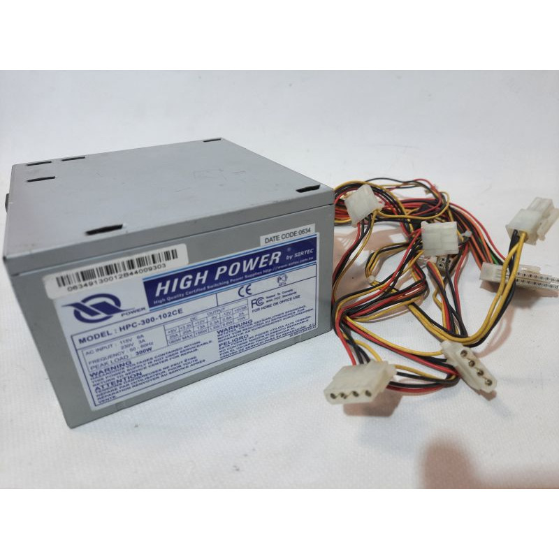 Used Power supply 300 W High Power, 24+4 pin, video card power supply - No, 80 mm, ATX, HPC-300-102CE