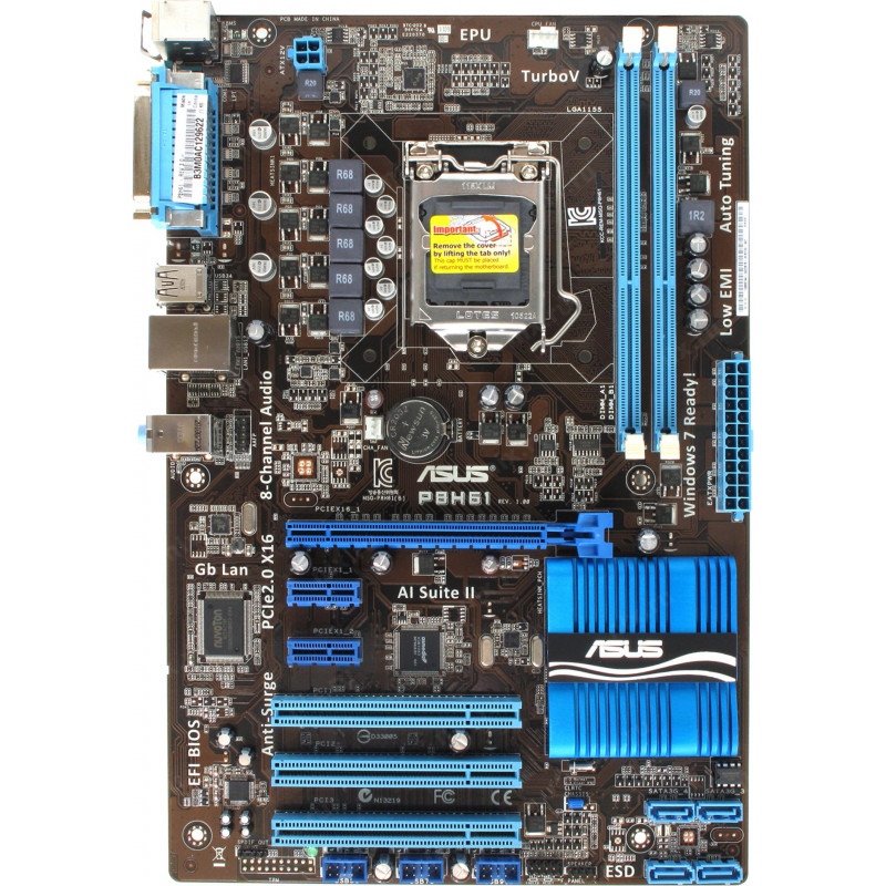 Used Motherboard s1155, ASUS P8H61 REV3.0 (2xDDR3, Intel H61, PCI-Ex16x1, ATX)