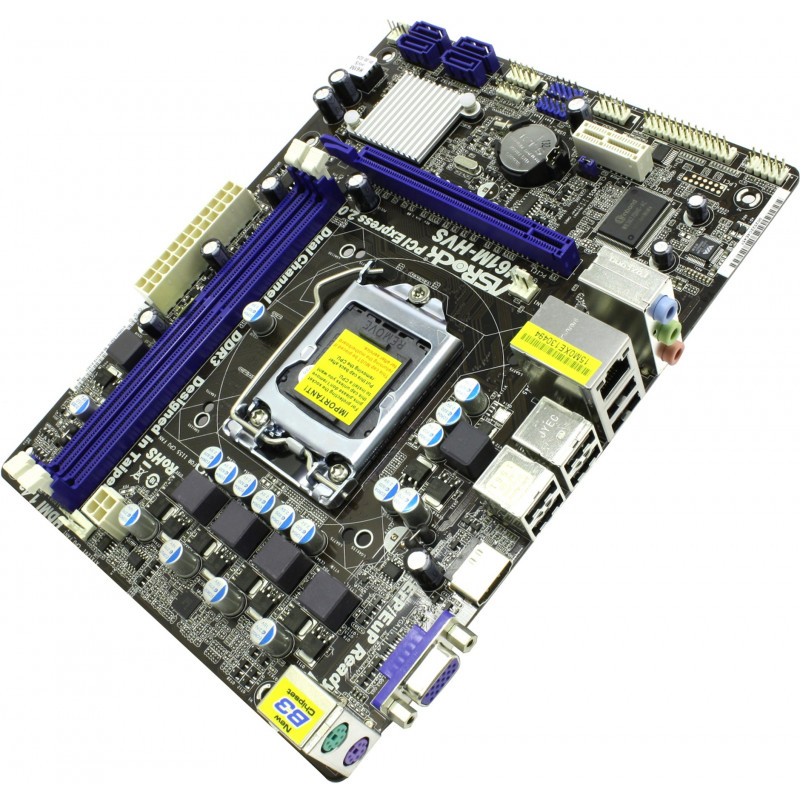 Used Motherboard s1155, ASRock H61M-HVS (2xDDR3, Intel H61, PCI-Ex16x1, VGA, HDMI, microATX)
