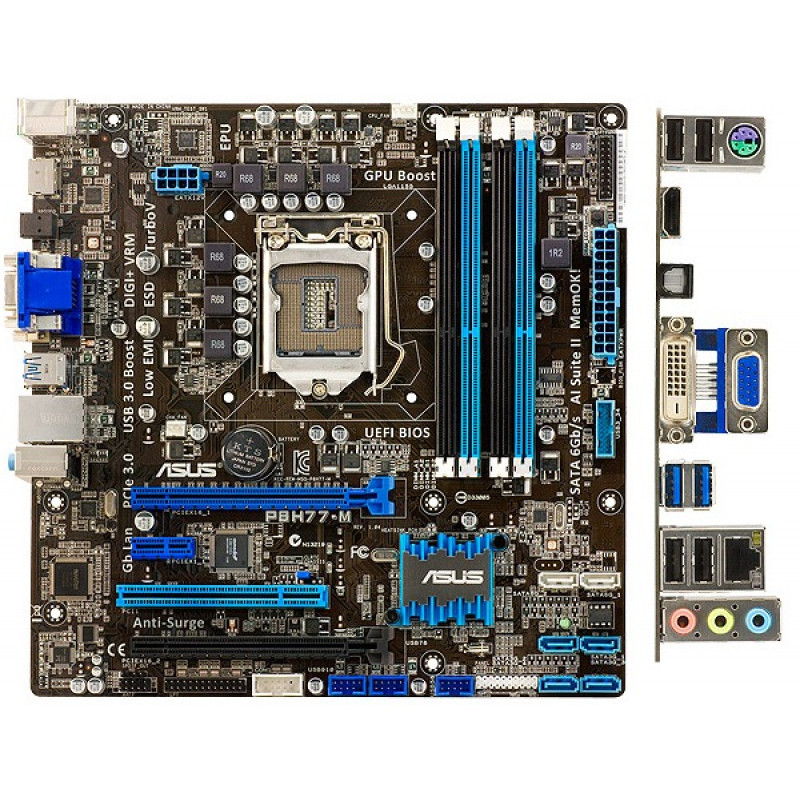 Used Motherboard s1155, ASUS P8H77-M (4xDDR3, Intel H77, PCI-Ex16x2, VGA, DVI, HDMI, microATX)