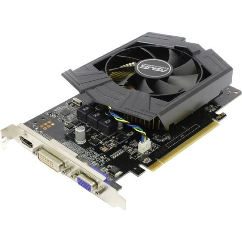 БУ Видеокарта ASUS GeForce GT740 (1 ГБ, GDDR3, 128 бит, 1033/5000 МГц, VGA, DVI, HDMI, GT740-OC-1GD5