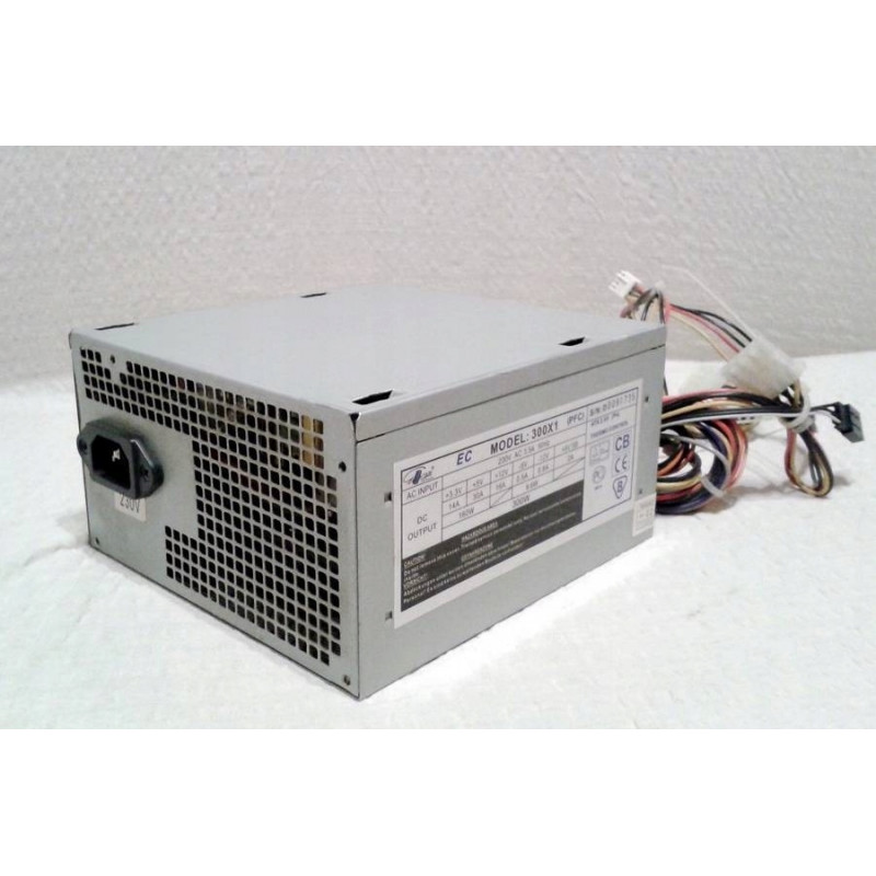 БУ Блок питания 300 Вт EC, 24+4 pin, питание видеокарты - Нет, 120 мм, ATX, 300x1