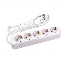 Used Power strip extension for 5 Schuko outlets, without switch, 1.8m, Schuko plug, White