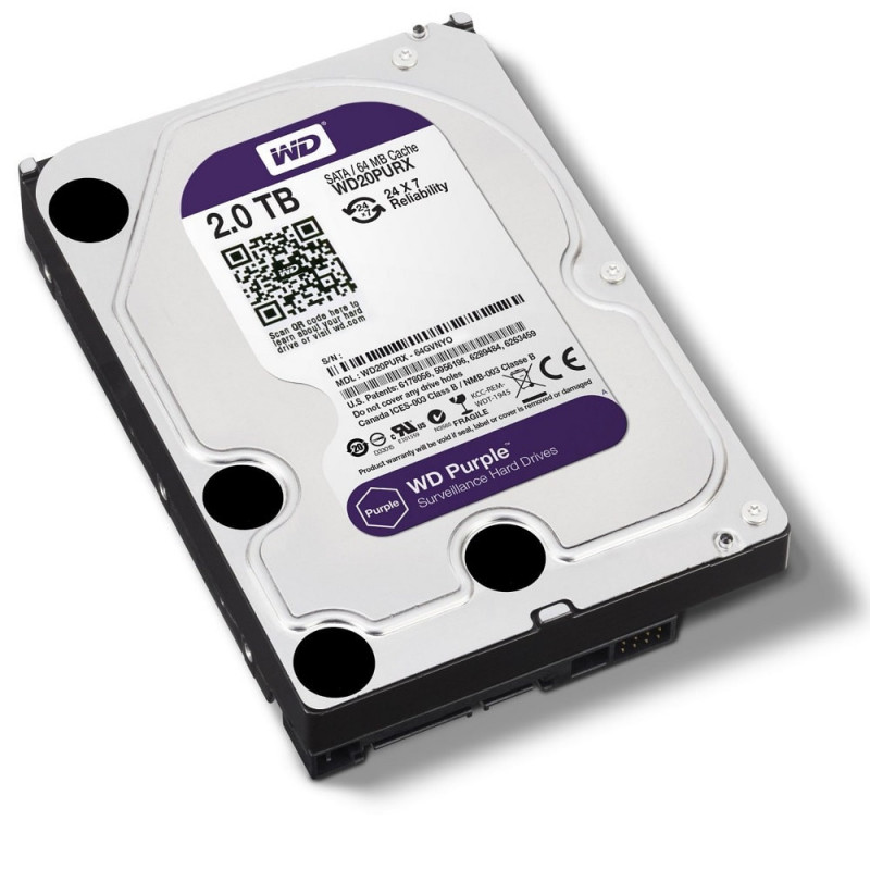 БУ Жесткий диск 2 ТБ Western Digital (3.5", 5400 об/мин, 64 МВ, SATAIII, WD20PURX)