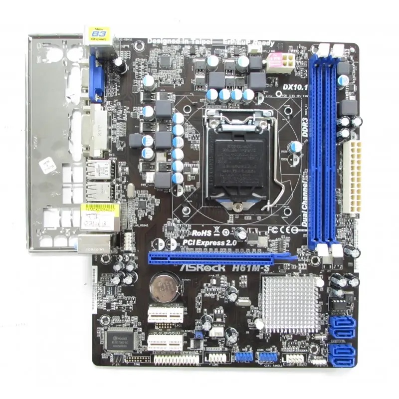 Used Motherboard s1155, ASRock H61M-S (2xDDR3, Intel H61, PCI-Ex16x1, VGA, DVI, microATX)