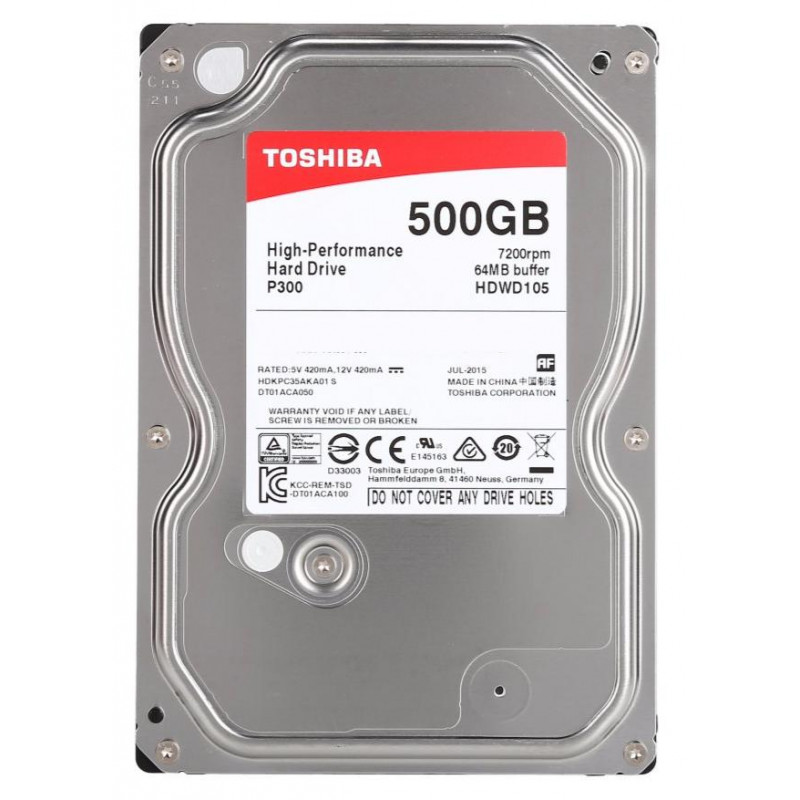БУ Жесткий диск 500 ГБ Toshiba (3.5", 7200 об/мин, 64 МВ, SATAIII, HDWD105UZSVA)