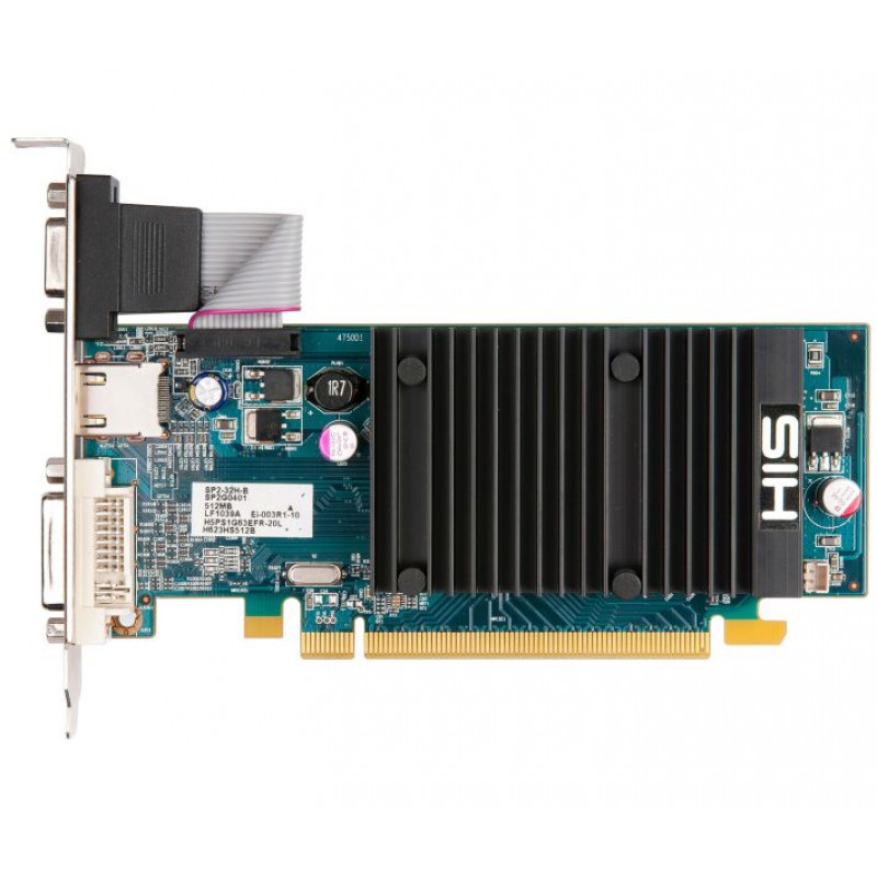 БУ Відеокарта HIS Radeon HD5450 (512 МБ, GDDR5, 64 біт, 650/1000 МГц, VGA, DVI, HDMI, H545HR512