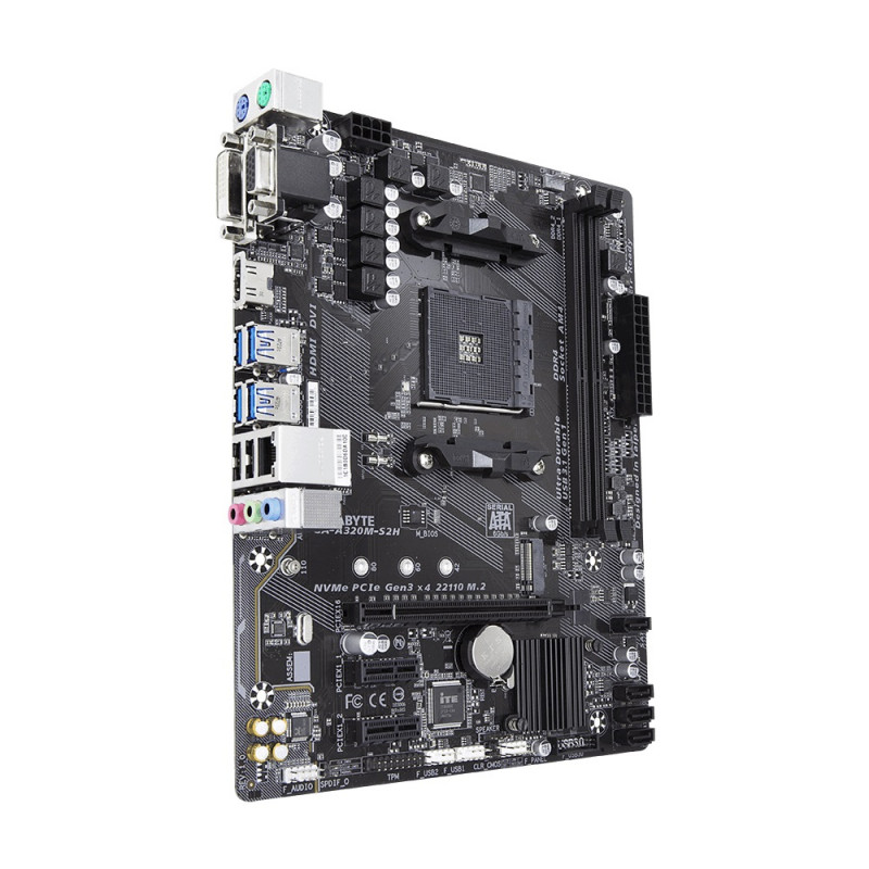БУ Материнська плата sAM4, Gigabyte GA-A320M-S2H (2xDDR4, AMD A320, PCI-Ex16x1, VGA, DVI, HDMI, micr