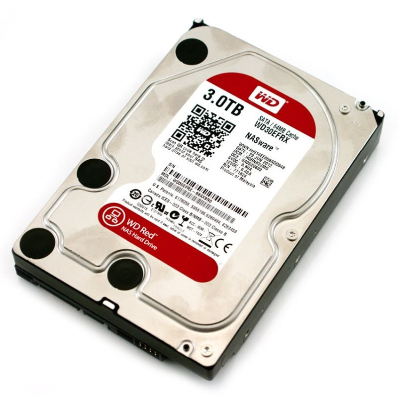 БУ Жорсткий диск 3 ТБ Western Digital (для ПК, 3.5", 5400 об/хв, 64 МВ, SATAIII, WD30EFRX)