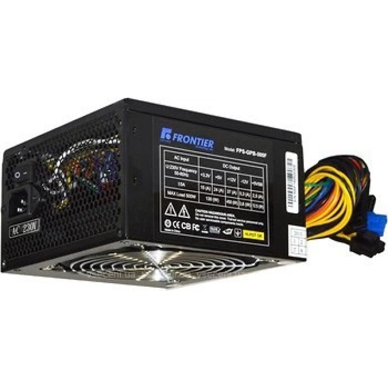 Used Power supply unit 400 W FRONTIER, 24+4 pin, video card power supply - No, 80 mm, ATX, CWT-GPB-400 Black