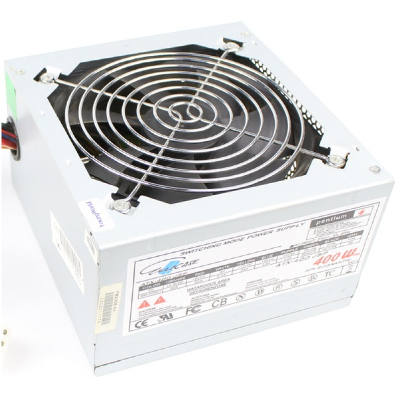 БУ Блок живлення 400 Вт EUROCASE, 24+4 pin, живлення відеокарти - Ні, 120 мм, ATX, ATX-400W