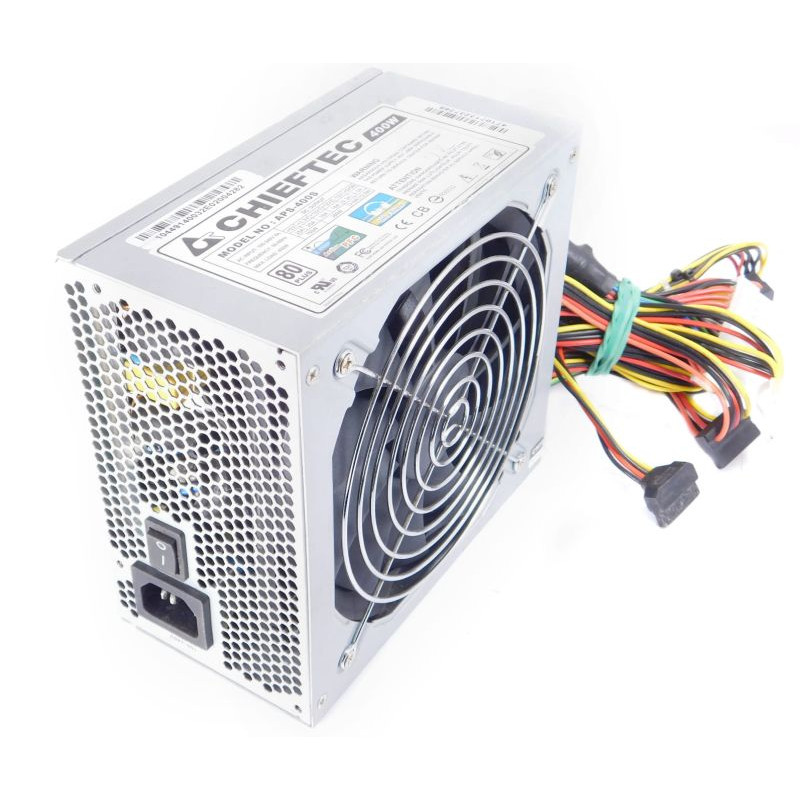 БУ Блок питания 400 Вт Chieftec, 24+4 pin, питание видеокарты - 1x6pin, 120 мм, ATX, APS-400S