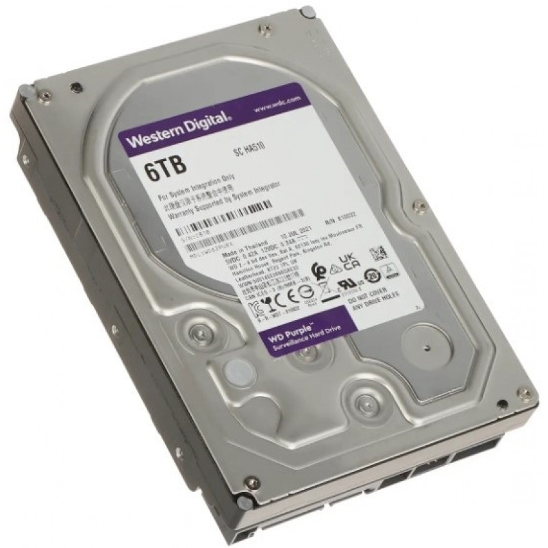 БУ Жорсткий диск 6 ТБ Western Digital (для ПК, 3.5", 5400 об/хв, 64 МВ, SATAIII, WD60PURZ)